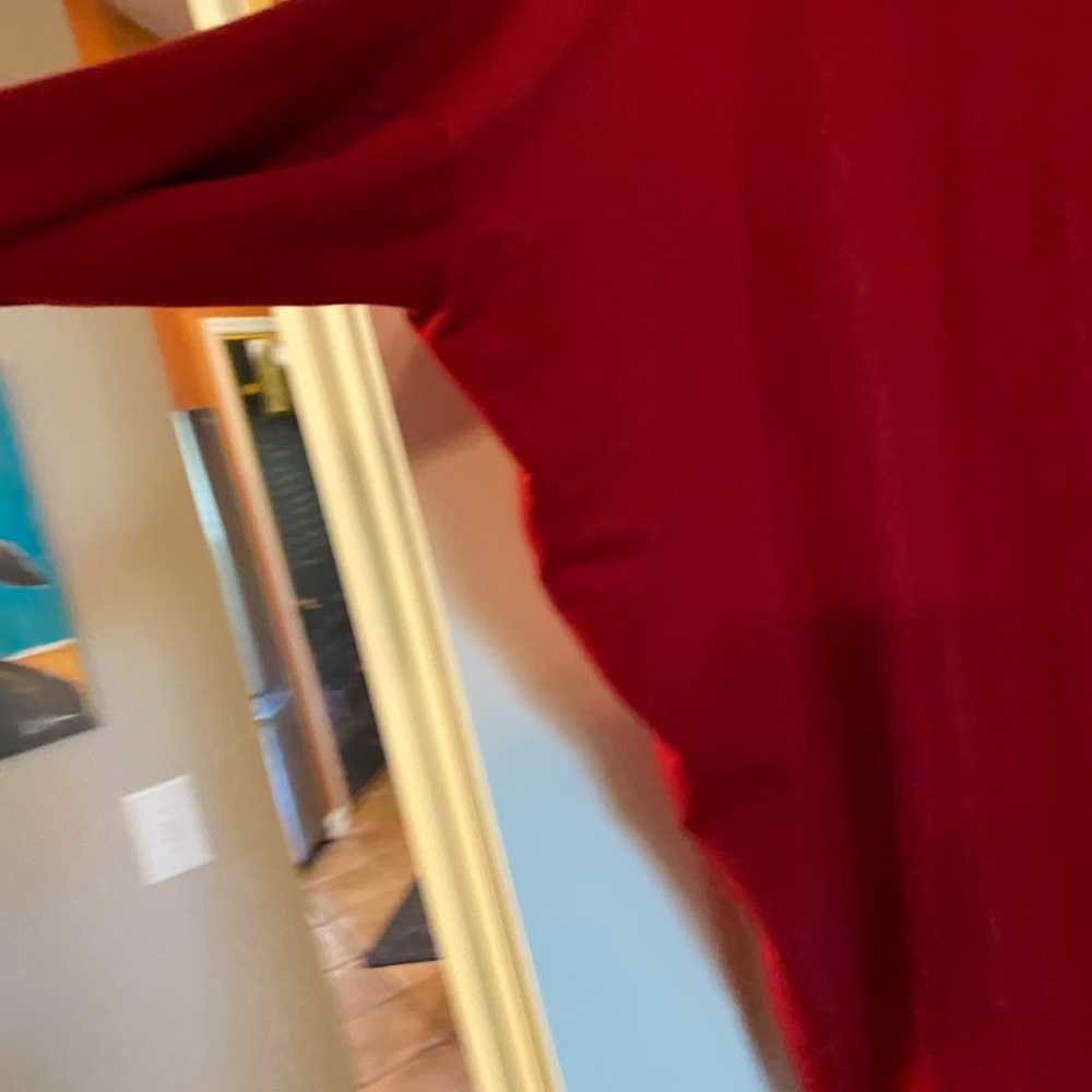 Oversized Red Bryan Walker Tunic Sweater Size Xs - image 7